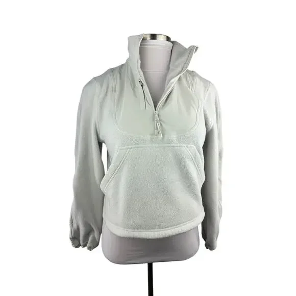 Lululemon Fleece Ripstop Hiking Pullover Women's Size 6 Bone Mockneck Sweatshirt - Picture 4 of 16